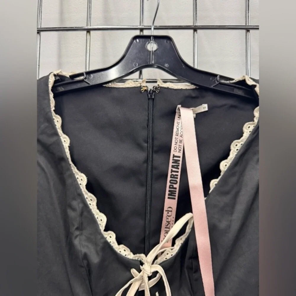 House of CB LARISA Black & Cream Pleated Mini Dress SIZE XSMALL‎ - Picture 9 of 9